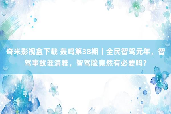奇米影视盒下载 轰鸣第38期｜全民智驾元年，智驾事故谁清雅，智驾险竟然有必要吗？