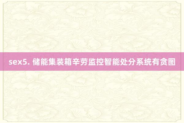 sex5. 储能集装箱辛劳监控智能处分系统有贪图