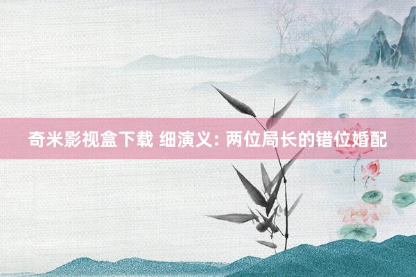 奇米影视盒下载 细演义: 两位局长的错位婚配