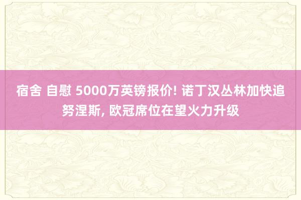 宿舍 自慰 5000万英镑报价! 诺丁汉丛林加快追努涅斯， 欧冠席位在望火力升级